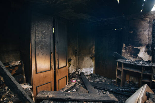 Burnt house interior